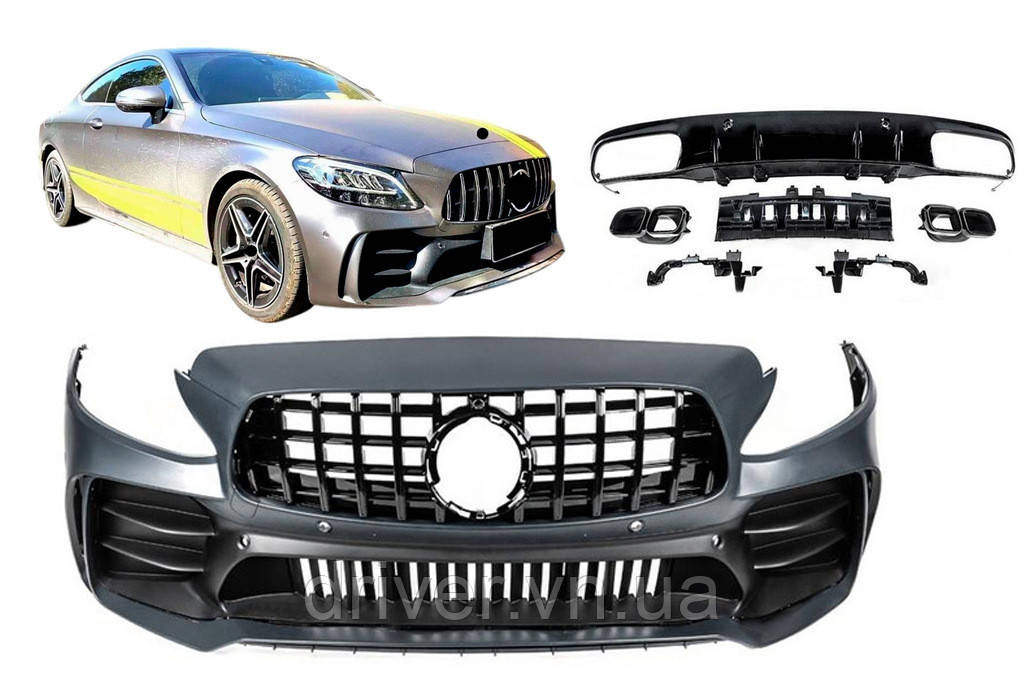 Комплект обвесов с диффузором для Coupe (дизайн Black Mamba C63GT) для Mercedes C-сlass W205 2014-2021 гг