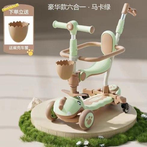 Самокат Skyper 5в1 з батьківською ручкою та захисним бампером, українське озвучування 09813, фото 1