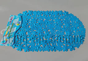 Килимок синій силіконовий Квіточки 64х37 см