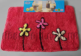 Килимок бордовий Квіточки 62х40 см