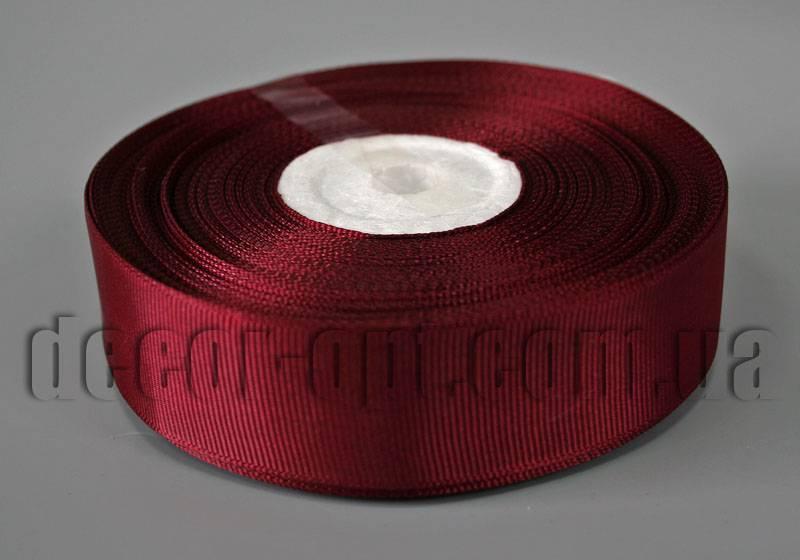 Стрічка репсова відтінок бордовий 2,5 см 25 ярд арт 165
