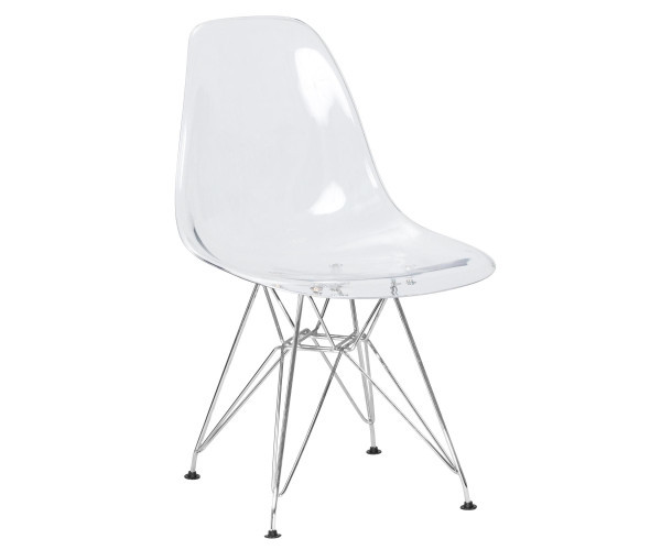 Стілець Тауер ніжки метал пластик прозорий, фото 1