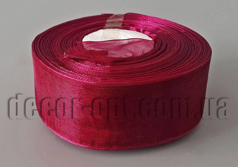 Стрічка органза відтінок бордового 4 см 50ярд арт 37new