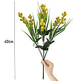 Штучні квіти букет мімоза пухнаста 7 гілок, 40см, фото 3
