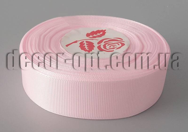 Стрічка репсова відтінок світло-рожевого 2,5 см 25 ярд арт.061