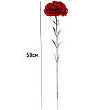 Штучні квіти бархатна гілка гвоздики, 60см, фото 3