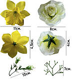 Штучні квіти букет троянд та нарцисів Прима, 46см, фото 5