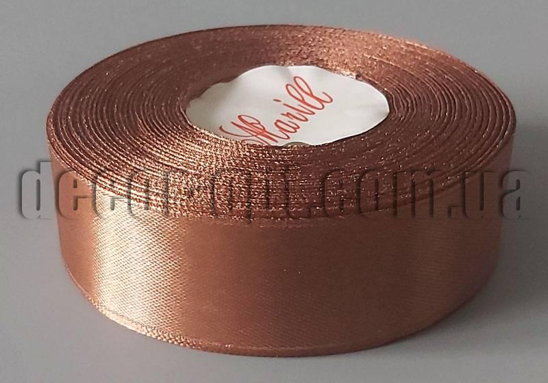 Стрічка атласна відтінок коричневого 2,50 см 36ярд арт.106