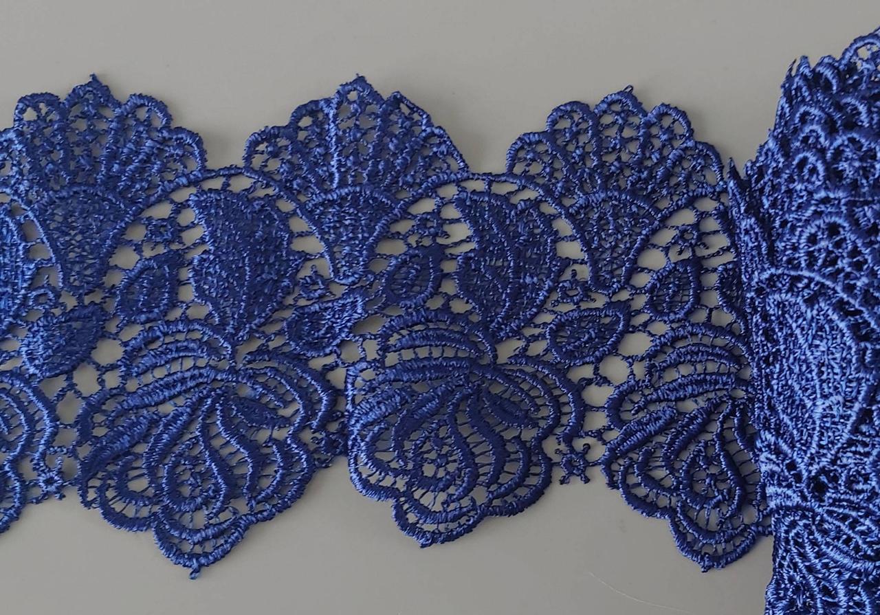 Мереживо-макраме Трояндочка синє 9,5см/15ярд