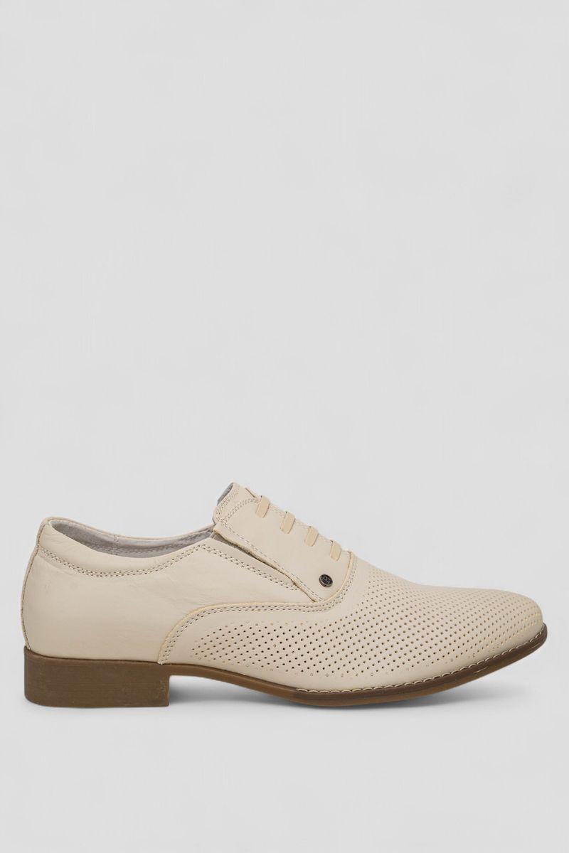 Туфлі чоловічі з перфорацією, колір бежевий, 243RC1595, фото 1