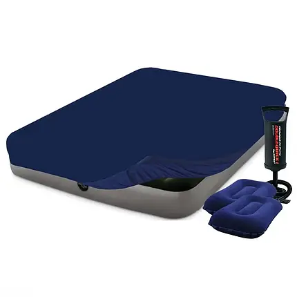 Надувний матрац Intex 64109-3, 152 x 203 x 25 см, з наматрацом-чехом, двома подушками та ручним насосом. Двомісний, фото 1