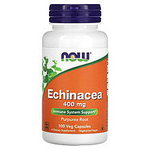 Ехінацея, Echinacea, Now Foods, 400 мг, 100 вегетаріанських капсул