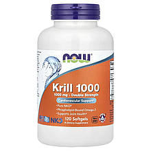 Масло криля Neptune, Krill, Now Foods, подвійна сила, 1000 мг, 120 капсул