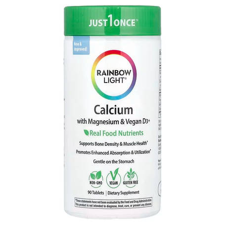 Кальцій, Магній і вітамін D3, Calcium With Magnesium & Vitamin D3, Rainbow Light, 90 таблеток, фото 1