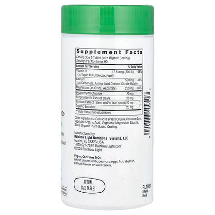 Кальцій, Магній і вітамін D3, Calcium With Magnesium & Vitamin D3, Rainbow Light, 90 таблеток, фото 3