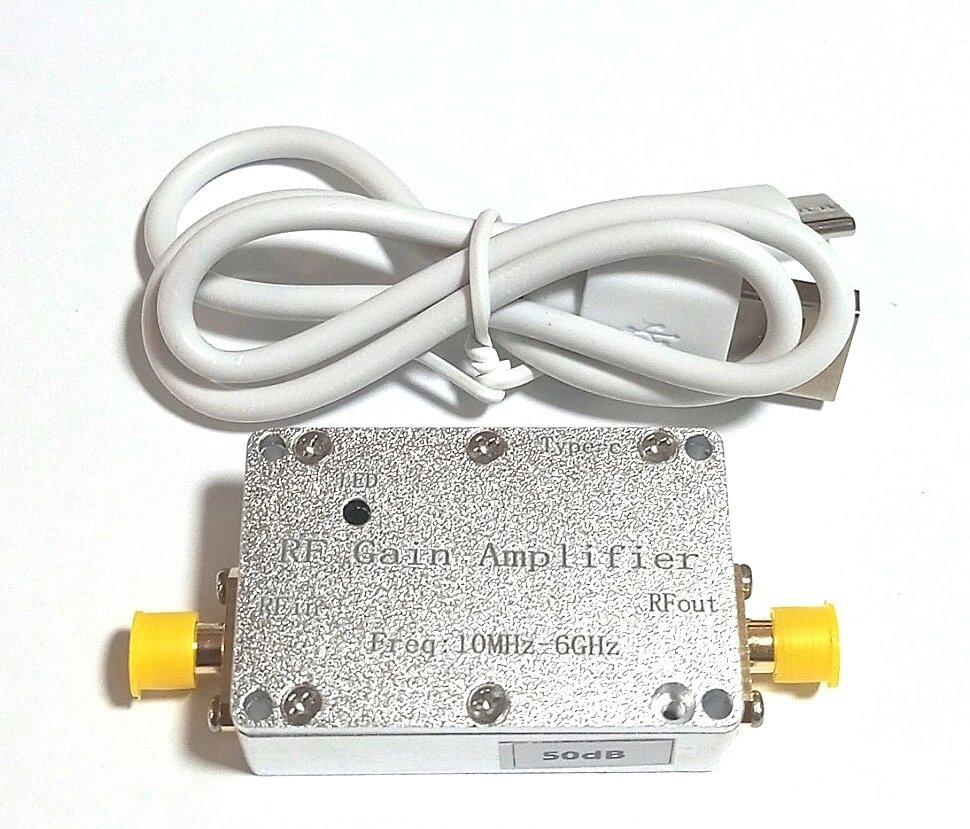Підсилювач радіосигналів LNA 10 МГц-6 ГГц 50 дБ, TYPE-C 5 В, SMA-female