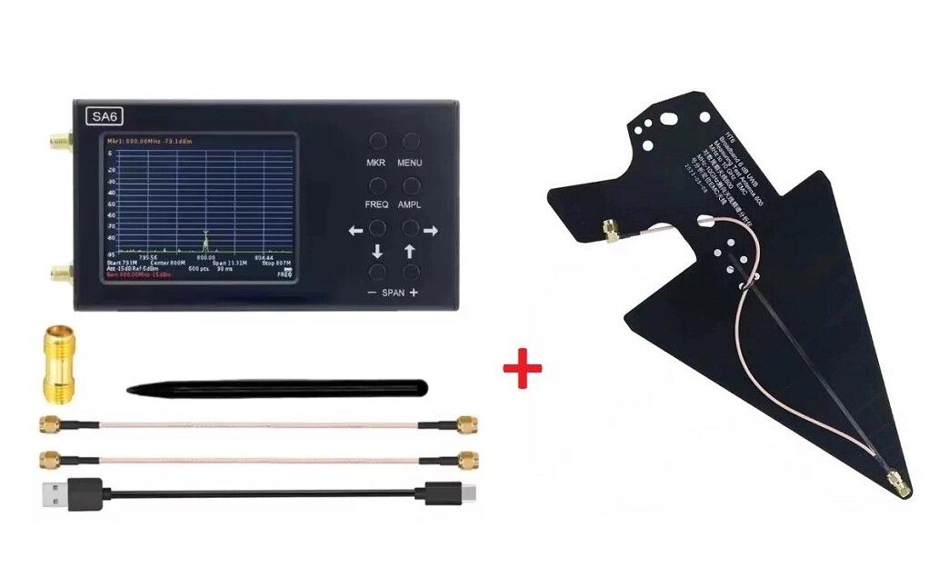 Аналізатор спектру частот HTOOL SA6, 35-6200 МГц з антеною UWB 600MHz-10GHz 6dBi