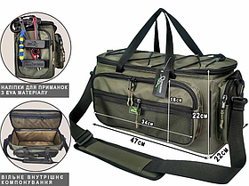Коропова сумка для снастей 47х22х22см Рибальська Сумка для коропової риболовлі Проф-Монтаж Lures&Rigs