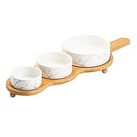 Набір для закусок порцелянаовий 3 штуки на підставці HP1226