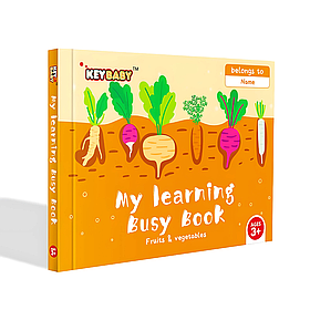 Дитяча розвиваюча книга Busy Book Монтессорі, тактильна книга з липучками Keybaby для дітей, бізібук, Fruits