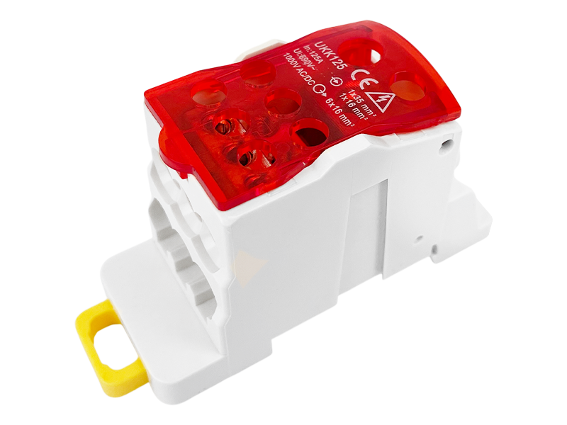 Розподільчий блок на DIN-рейку Lemanso UKK125 125A Червоний (LMA2665), фото 1