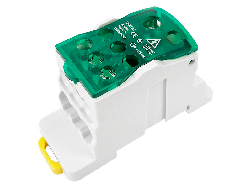 Розподільчий блок на DIN-рейку Lemanso UKK125 125A Зелений (LMA2668)