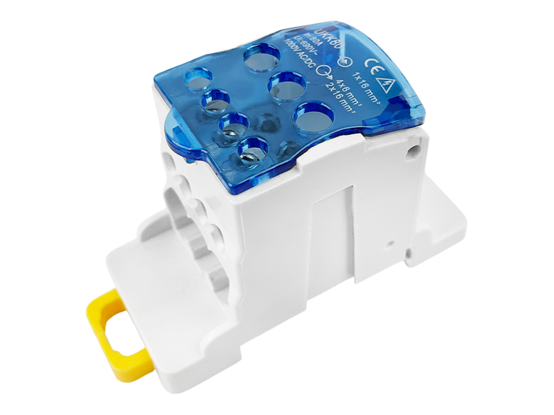 Розподільчий блок на DIN-рейку Lemanso UKK80 80A Синій (LMA2663), фото 1