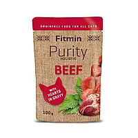 Паучи Fitmin cat Purity pouch Яловичина з серцем 100г