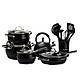 Набір посуду для приготування з нержавіючої сталі 12 предметів, чорний HP33548 - фото 1 - id-p2319216061