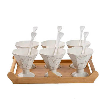 Набір із 6 креманок 200 мл, порцеляна білий HP-1220