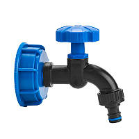 Набір IBC РВ S60x6, кран, нейлон РЗ 1/2" на шланг 
5/8", 1/2" + ніпель, IBCS60-WL-K112