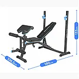 Багатофункціональна силова лава THUNDER CROUL для жиму лежачи, вправ на біцепс, ноги, плечі та прес, фото 4