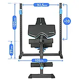 Багатофункціональна силова лава THUNDER CROUL для жиму лежачи, вправ на біцепс, ноги, плечі та прес, фото 7