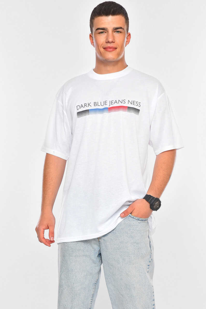 Футболка чоловіча батальна білого кольору 200463M, фото 1