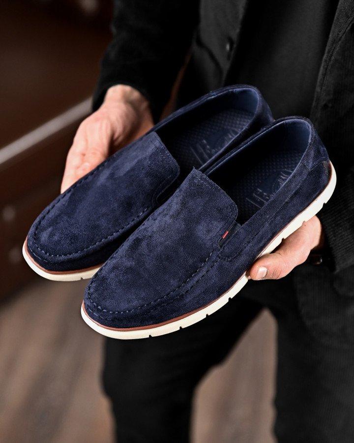 Men's blue loafers DL6606, фото 1