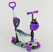 Самокат 5в1 Best Scooter, абстракція, PU-колеса, підсвітка коліс, у коробці