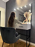 Гримерний стіл для макіяжу. Туалетний стіл з дзеркалом. Чорний, фото 2