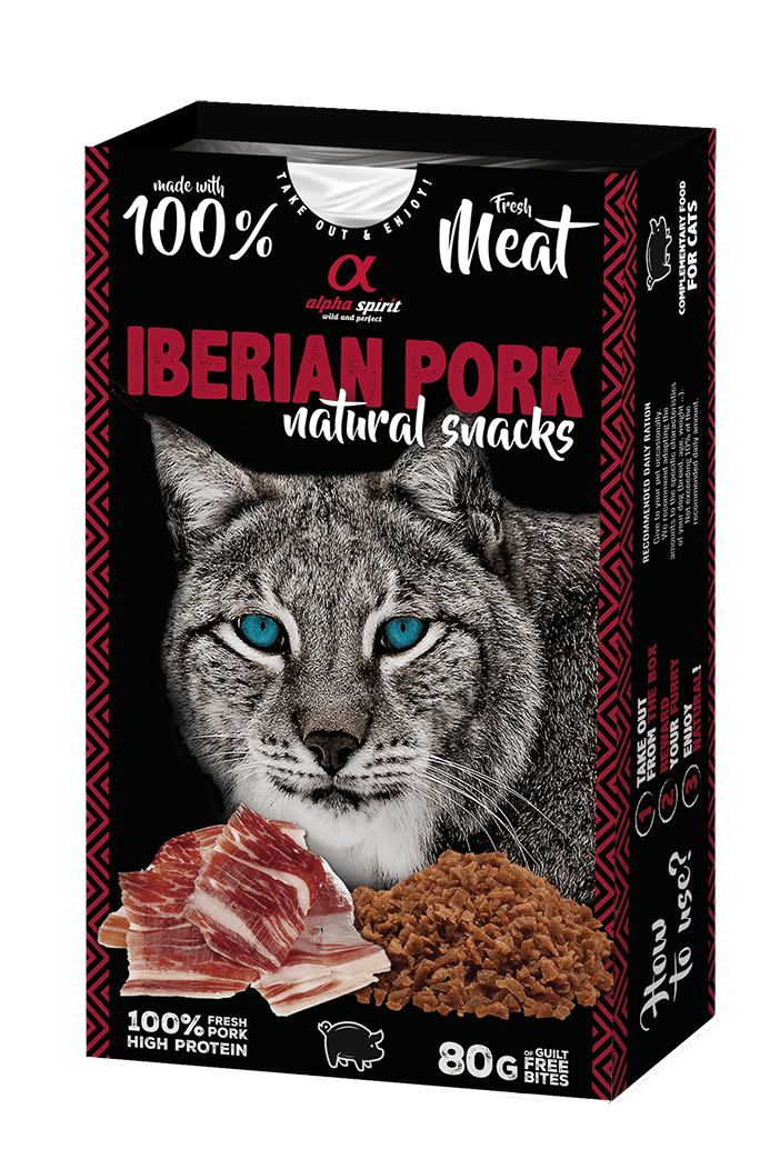 Снеки для котів ALPHA SPIRIT Iberian Pork Natural Snacks Cat напіввологі ласощі з іберійською свининою 80г, фото 1
