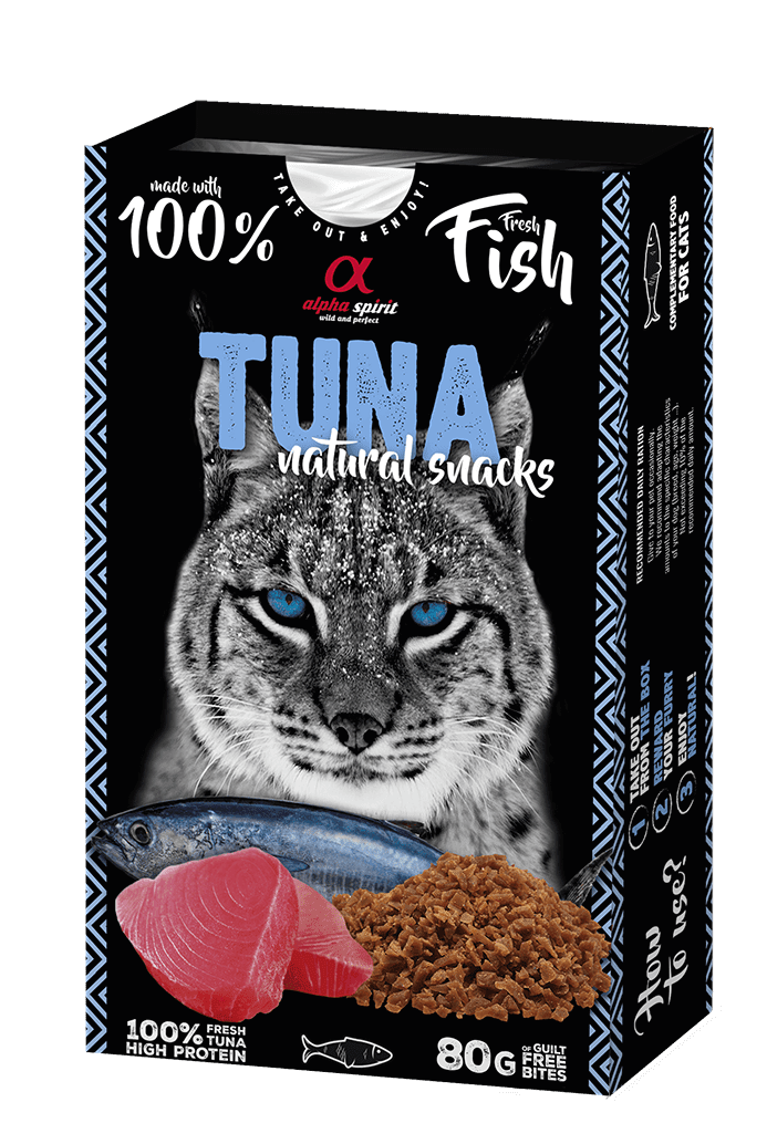 Снеки для котів ALPHA SPIRIT Tuna Natural Snacks Cat напіввологі ласощі з тунцем 80г, фото 1