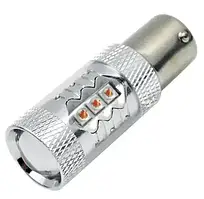 Светодиодная автолампа LED CREE для желтых поворотов USA P21W Amber 1156 BA15S 12В 21Вт, янтарный