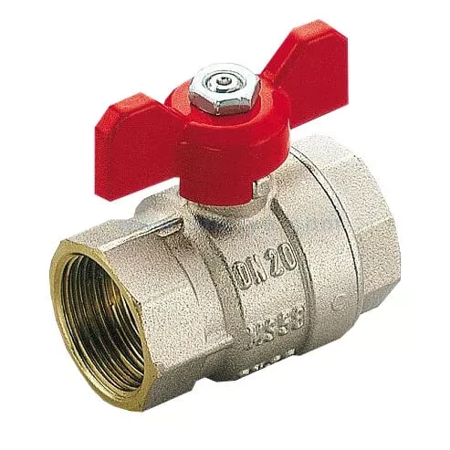 Кран кульовий KARRO    3/4" ВВ (червоний метелик) {120/12}, фото 1