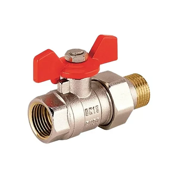 Кран кульовий з американкою KARRO    1/2" (червоний метелик) {140/14}, фото 1