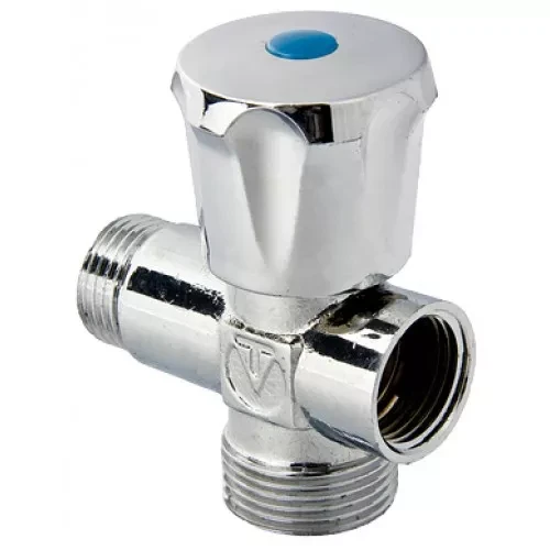 Кран прилад. магістральний вентильний 1/2"*3/4"*1/2" лат. шток KARRO (KR-3151) {1}, фото 1