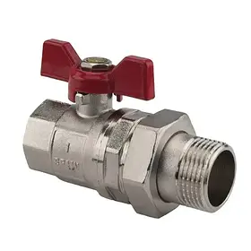 Кран кульовий з американкою KARRO STANDART+   1/2" (червоний метелик) {140/14}