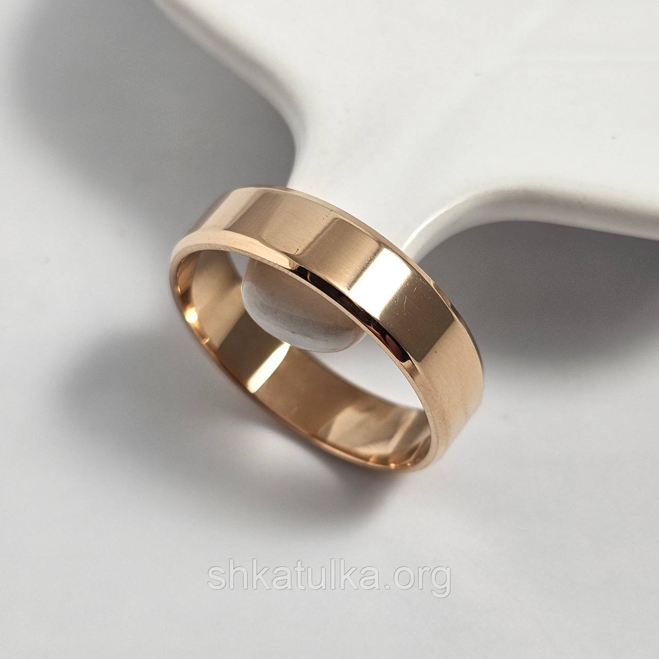 Обручка позолочена гладенька американка