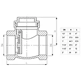 Зворотний клапан горизонтальний KARRO Dn40 1 1/2", фото 3