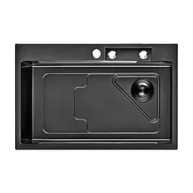 ID 7246-BC мійка PROFI 720x460x215 мм, (3.0/0.8 мм), сифон. дозат. 2 кош, дошк, зміщувач PVD Black {1/1}