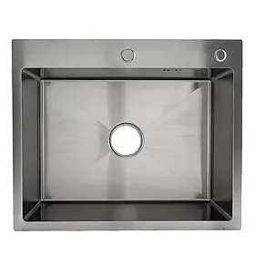 ID 6050 —G мійка одинарний.600x500x215 мм, (3.0/0.8мм), сифон, дозатор, кішок, PVD Grey In41/1989