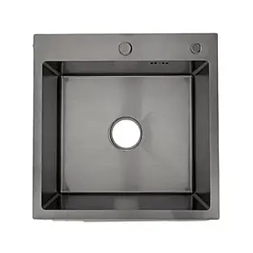 ID 5050-G мійка одинарний.500x500x215мм, (3.0/0.8мм), сифон, дозатор, кішок, PVD Grey In41/1ulter