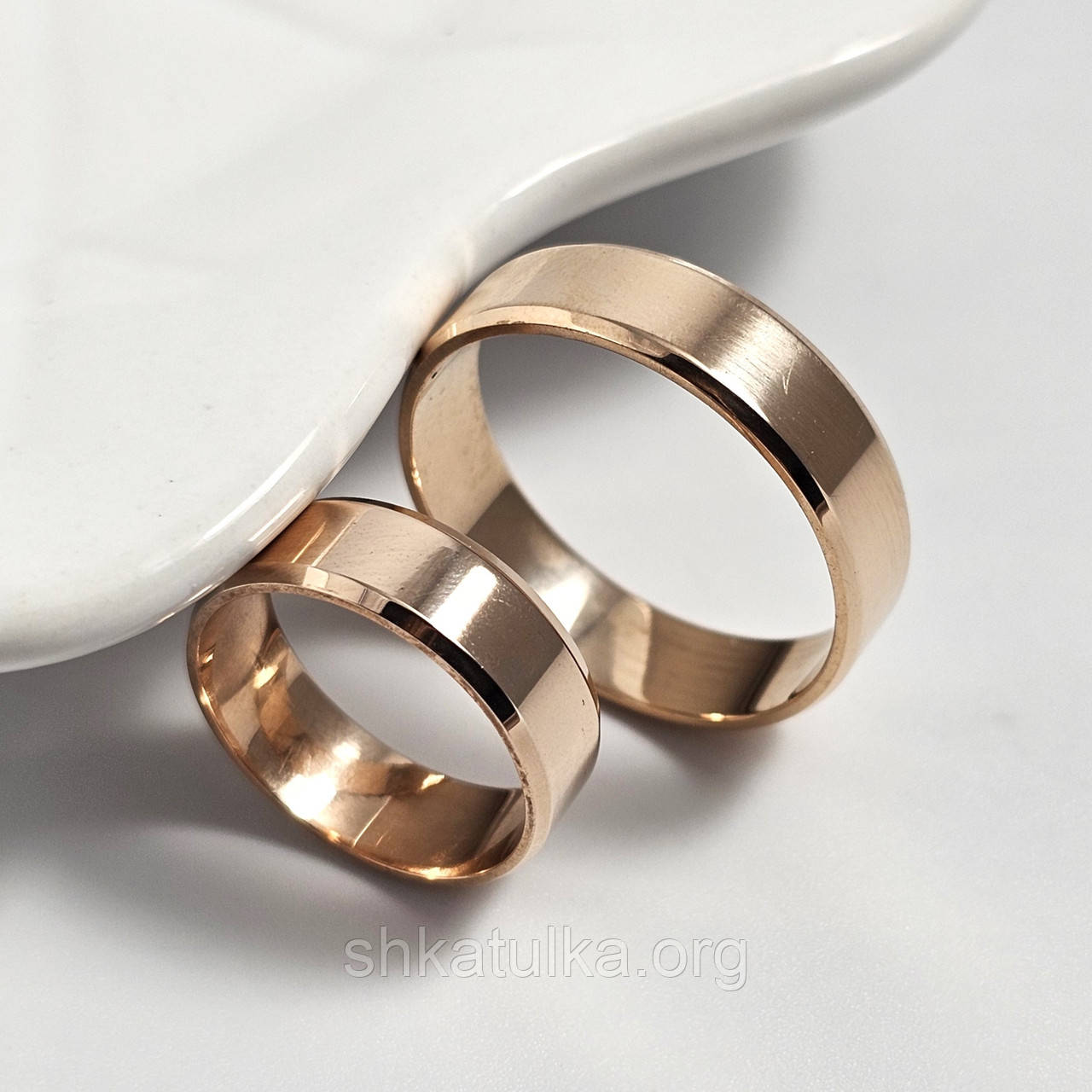 Обручки срібні з позолотою класичні американки пара